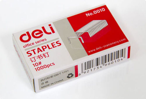Deli Stationery Small Staples 0010 10# Binding Staples 1000 pieces/box