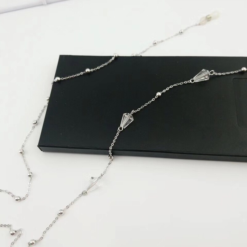 Triangle Diamond glasses chain lanyard fashion metal beaded glasses chain glasses chain personalized beaded chain