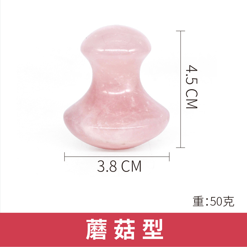 Herramienta de Jade Rosa para Masaje Facial, Forma de Pez y Triángulo