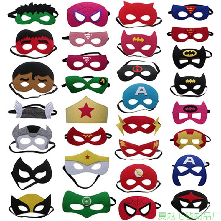 毛毡面具 超人英雄眼罩复仇者联盟 奥特曼队 长蜘蛛 侠恐龙面罩