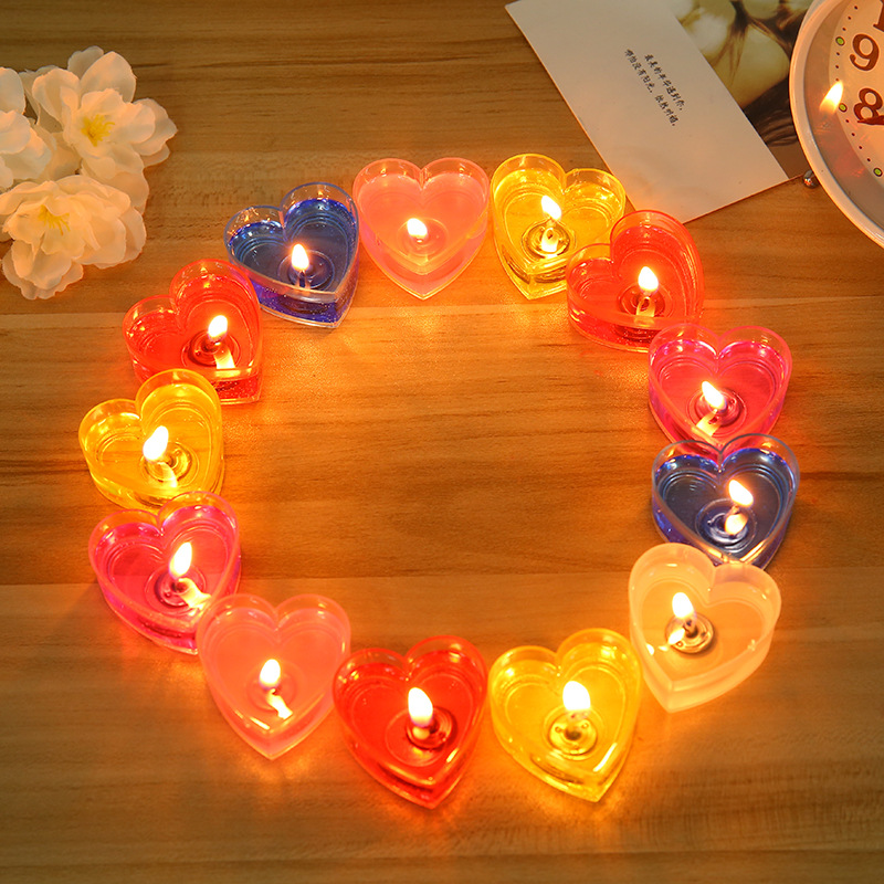 10 jelly heart-shaped candles propose birthday candles cross-border crystal love candles wholesale
