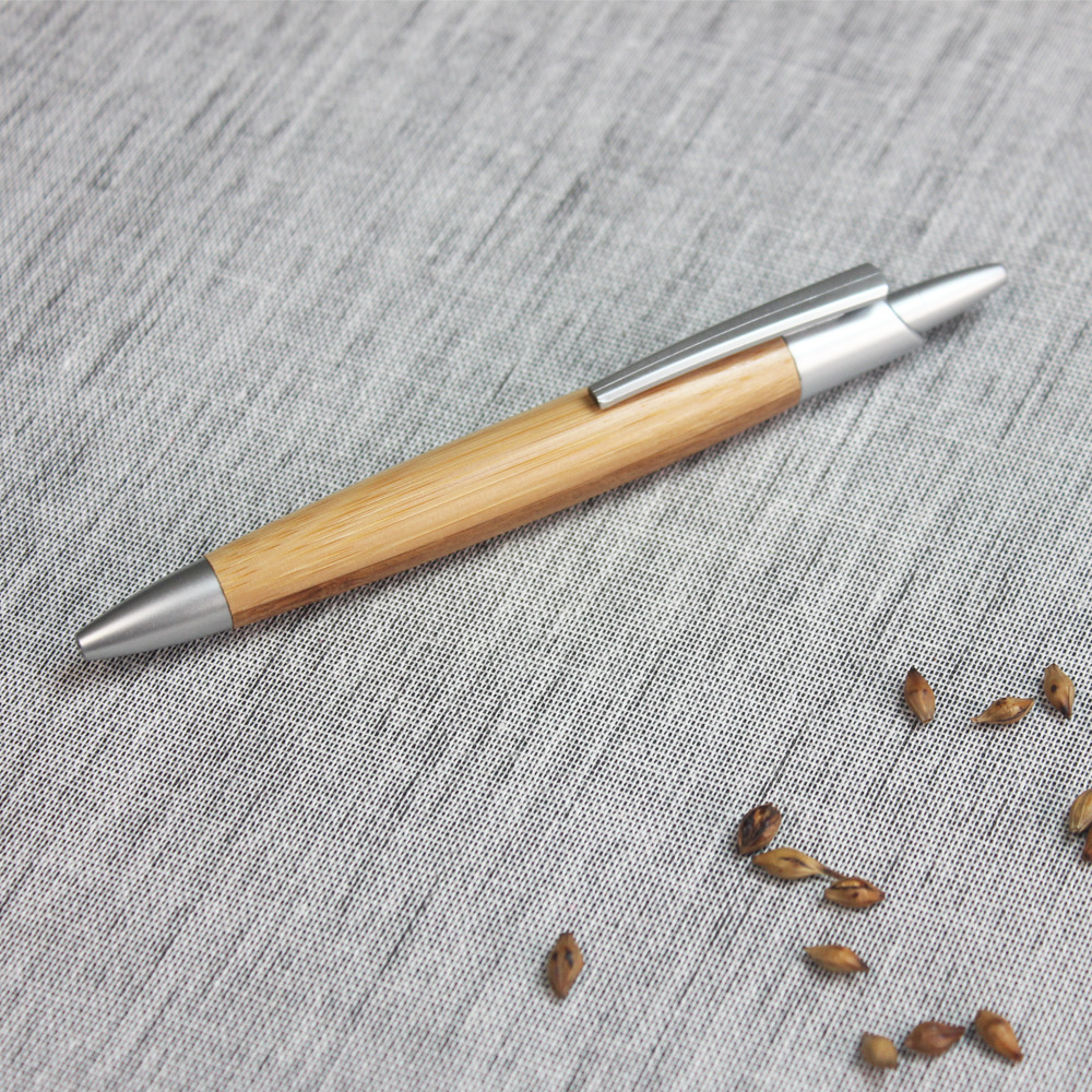 Lápiz de bola de madera de bambú, lápiz de madera grasa, lápiz de madera natural al por mayor, logotipo de grabación láser personalizado