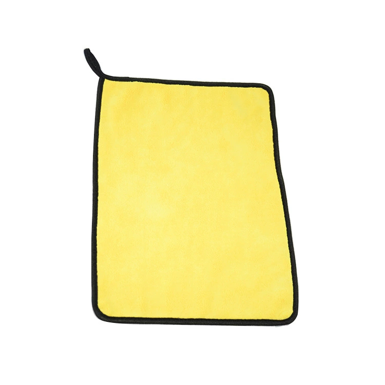 Многофункциональное полотенце для мытья автомобилей из кораллового флиса 30*40 см, утолщенное, впитывающее, с двухцветной окантовкой, 105 г, экологически чистое.