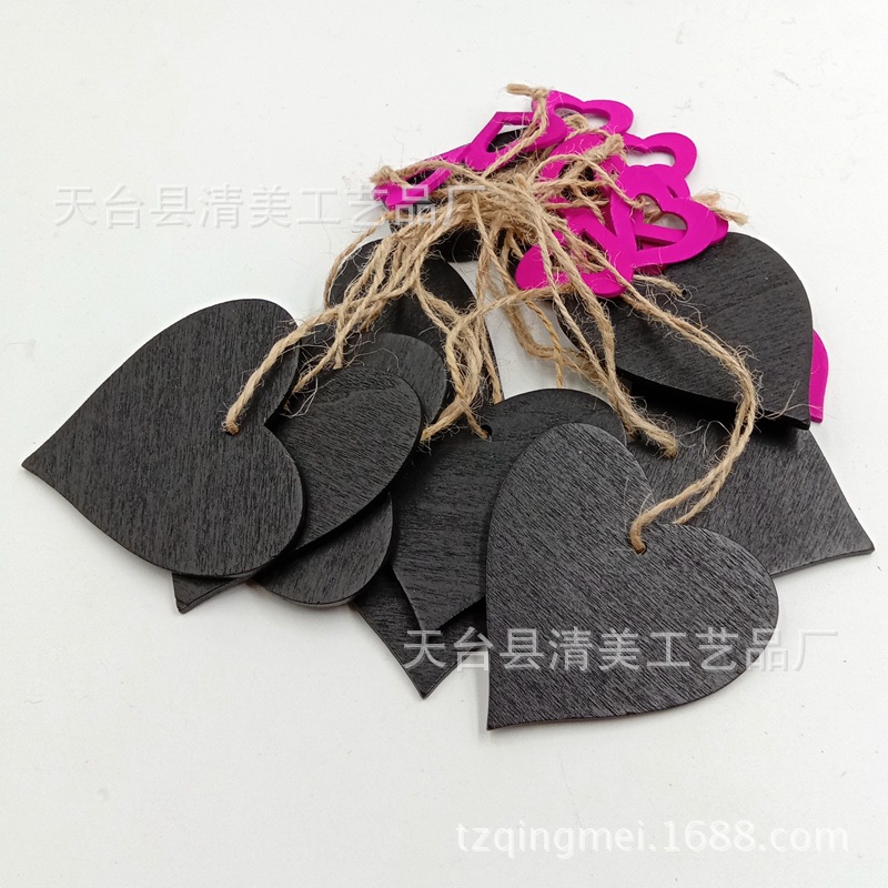 Seis pizarras pequeñas de colores, pizarras pequeñas en forma de corazón, 10 piezas en un paquete