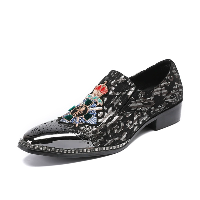 Внешнеторговая деловая повседневная мужская кожаная обувь без шнуровки, низкие туфли из натуральной кожи, остроносые ленивые туфли, модная кожаная обувь для парикмахеров, модная обувь