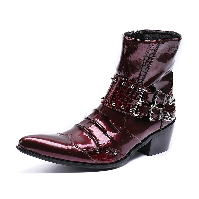 Осенне-зимние новые британские деловые Повседневные высокие кожаные туфли с острым носком, мужские короткие сапоги с кожаным рукавом, ботинки Martin, модные мужские ботинки