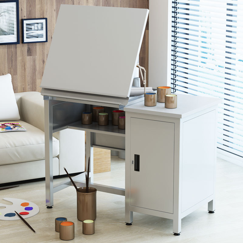 折叠绘图桌工作台带柜专业制图桌绘画桌架设计师画案书画桌