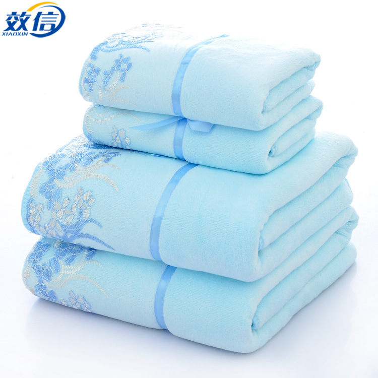 Microfiber Bow Lace Towel and Bath Towel Two-Piece Set, Absorbent Towel, Beach Soft, Available for Dropshipping