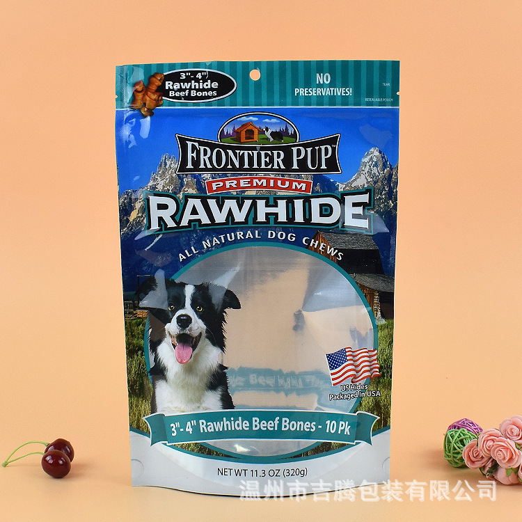 复合塑料宠物饲料包装袋透明开窗铝箔自封袋定 做休闲食品自立袋