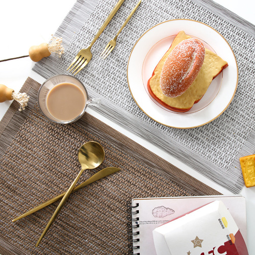 Placemat European Japanese style plain PVC rectangular tablecloth dinner plate mat bowl mat Western food mat table mat