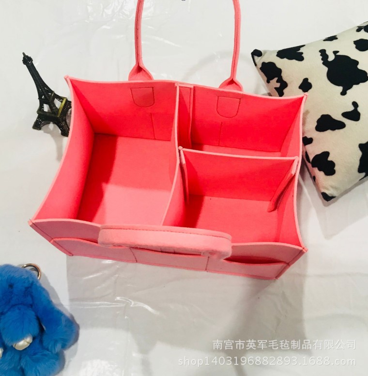 亚马逊供应 尿不湿提篮收纳盒 婴儿用品收纳包 毛毡收纳筐