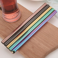 Factory-origin 304 stainless steel 12mm straws with slanted ends, pearl milk tea and smoothie straws with silicone tips