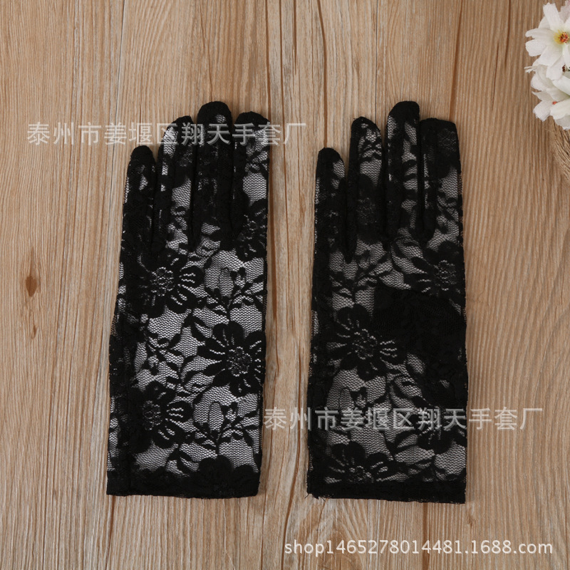 Guantes de encaje corto para mujer transfronteriza delgados guantes de baile sexy GUANTES DE DISFRACES