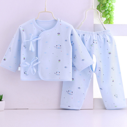 Baby clothes, newborn pure cotton underwear set, newborn baby monk clothes, two-piece close-fitting set, thin pajamas
