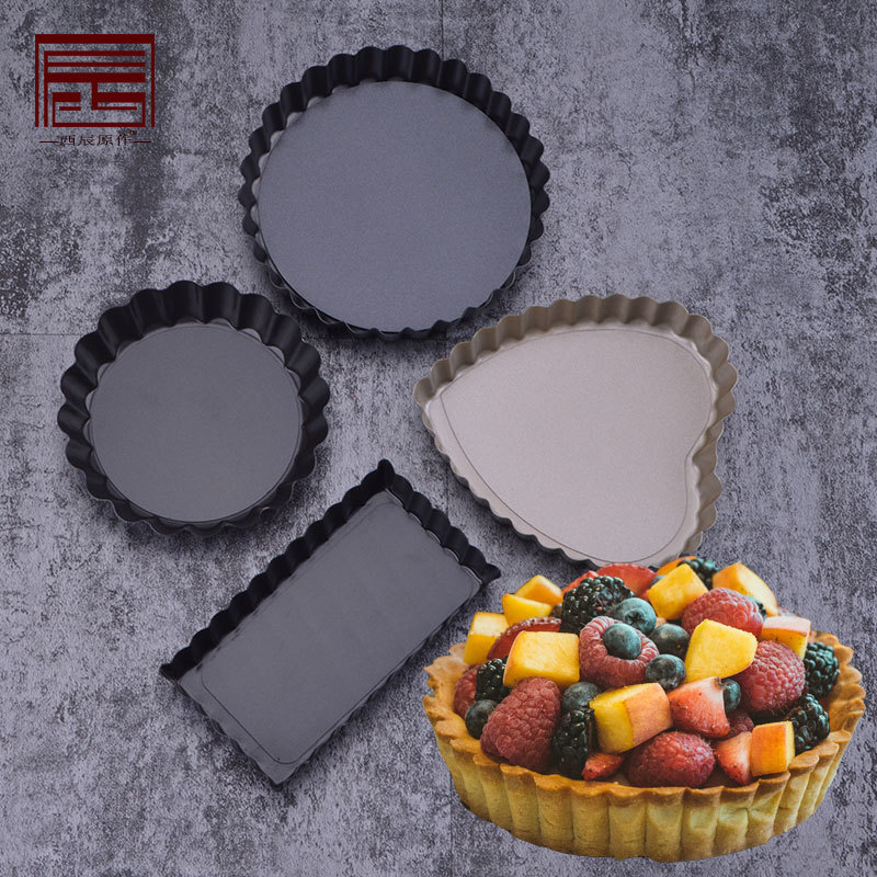 10-12cm4-5-8-9-inch crisantemo vivo Fondo pastel placa tarta placa antiadherente en forma de corazón rectangular borde ondulado pizza hogar