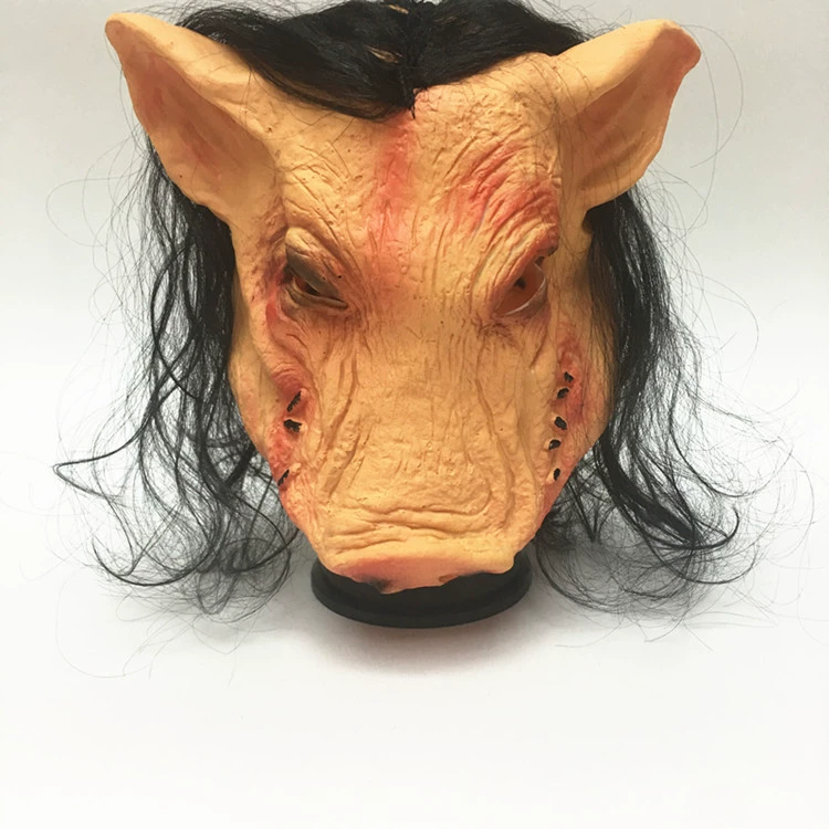 [Halloween pig head mask cosplay prop chainsaw horror 3 piggy spoof terrifying headwear batch]