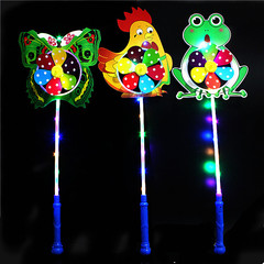 Wholesale 2024 New Cartoon Light-Up Windmill, Flashing Bubble Ball Cartoon 12 Chinese Zodiac Children's Toy Windmill