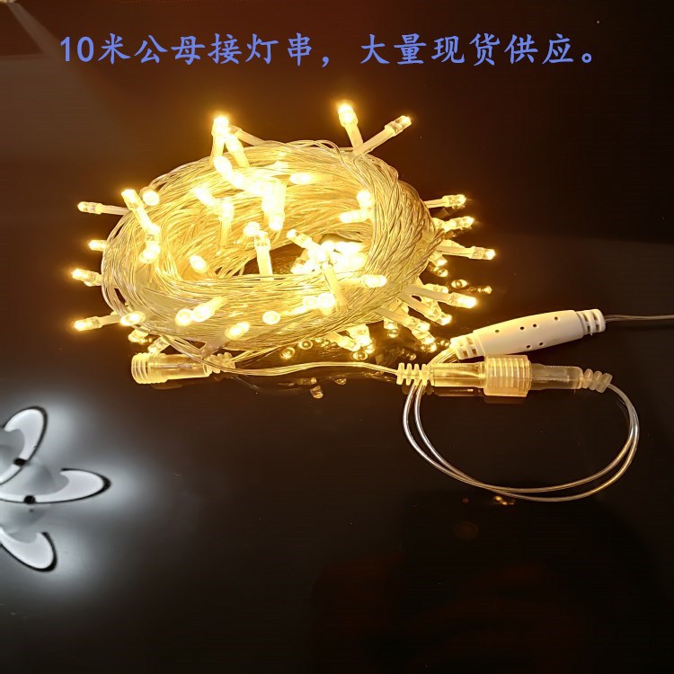 产地货源LED彩灯灯串 亮化工程专用户外防水防晒节日公母接灯批发|ms