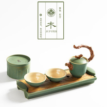 金木水火土五行茶具套装 日式一壶二杯便携旅行茶具 礼盒包装