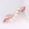 Small hairgrip, hair accessory, hairpins from pearl with bow, metal bangs, wholesale