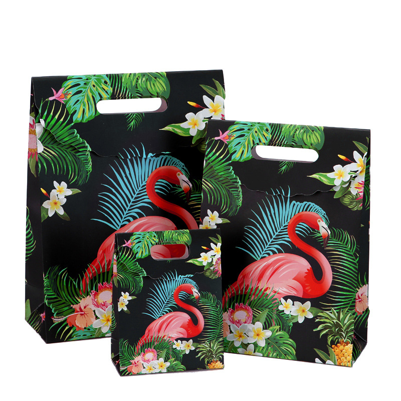 创意卡通火烈鸟清新礼袋手提袋包装袋礼物袋礼品包装纸袋拎袋