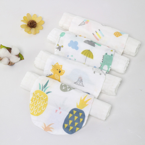 4-layer washed gauze sweat-absorbent towel, high quality, thin, children's pad sling, small size 21*31CM, individually packaged