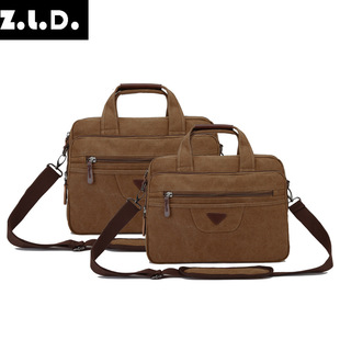 Business briefcase canvas handbag computer shoulder messenger bag European and American trend factory direct wholesale