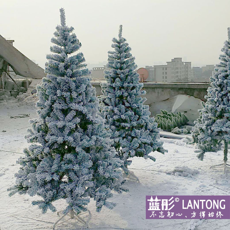 Christmas white artificial snow high-grade flocking tree pvc cedar tree 1.5/2/3/4 m snow Christmas tree