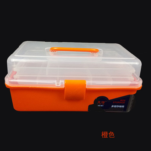 Factory supplied 671 translucent PP material three-layer large folding tool box storage box art nail art physics experiment box