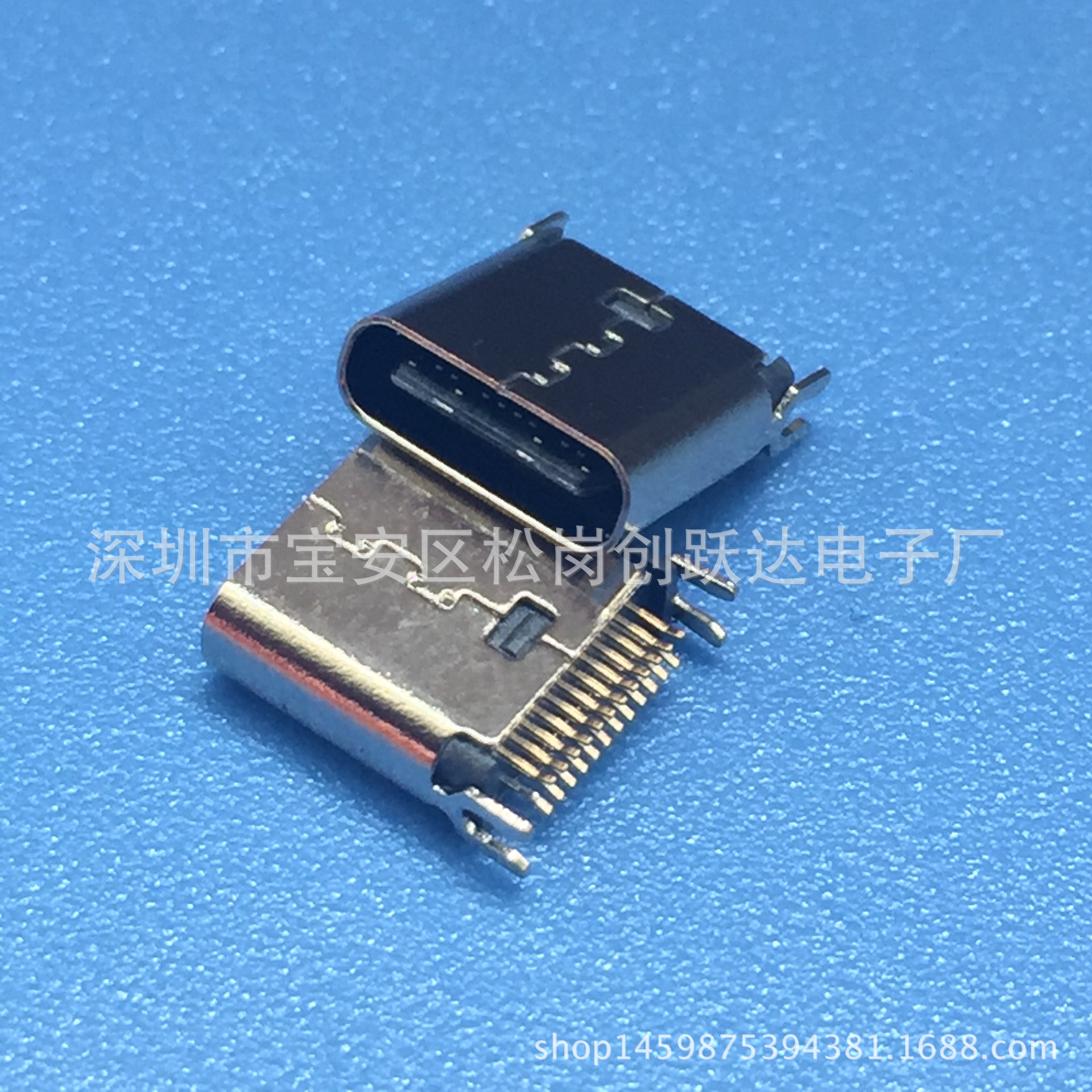 夹板/3.1 usb type c母座夹板式带鱼叉固定脚DIP 夹板1.0高度8.3-阿里巴巴