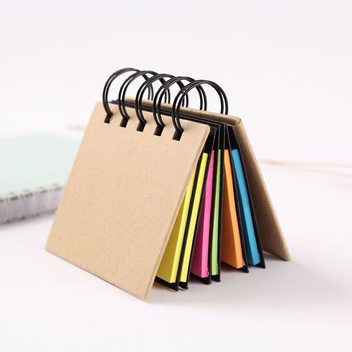 Factory wholesale kraft paper sticky notes advertising gifts index card fluorescent color index stickers small card set combination 
