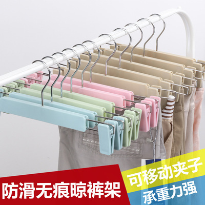 亞馬遜跨境褲架褲夾加厚可旋轉塑料褲架褲夾防滑衣架家用褲挂架