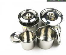 厂家直售无磁钢味盅打蛋盘有盖调味桶调料盆调料缸炖盅10-22cm