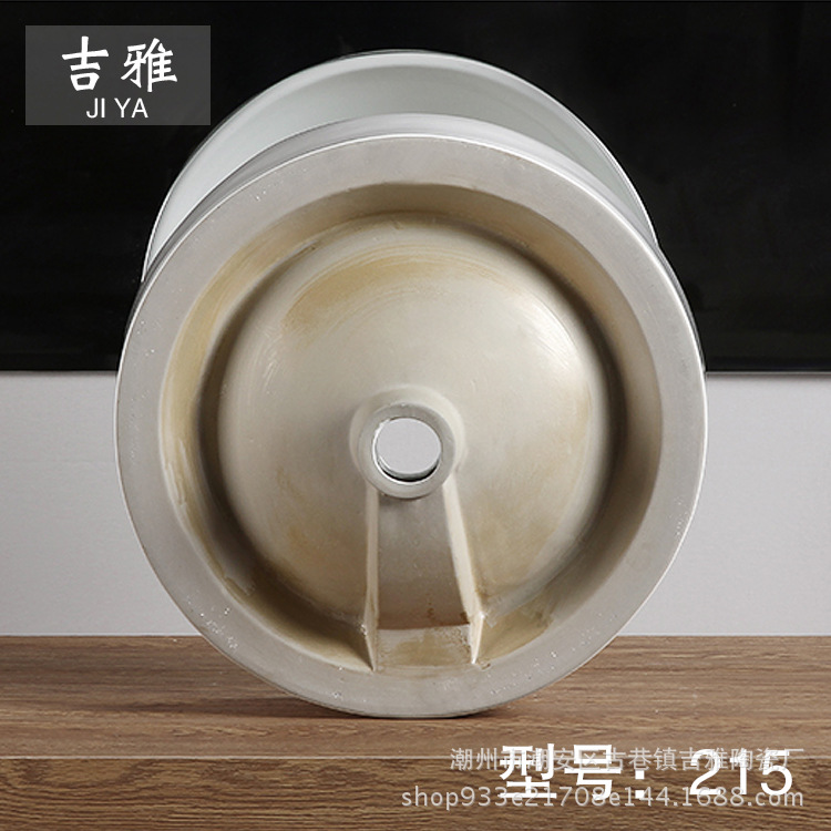 Blanco redondo mesa de cerámica cuenca ronda Home hotel Art cuenca mesa de cerámica lavabo