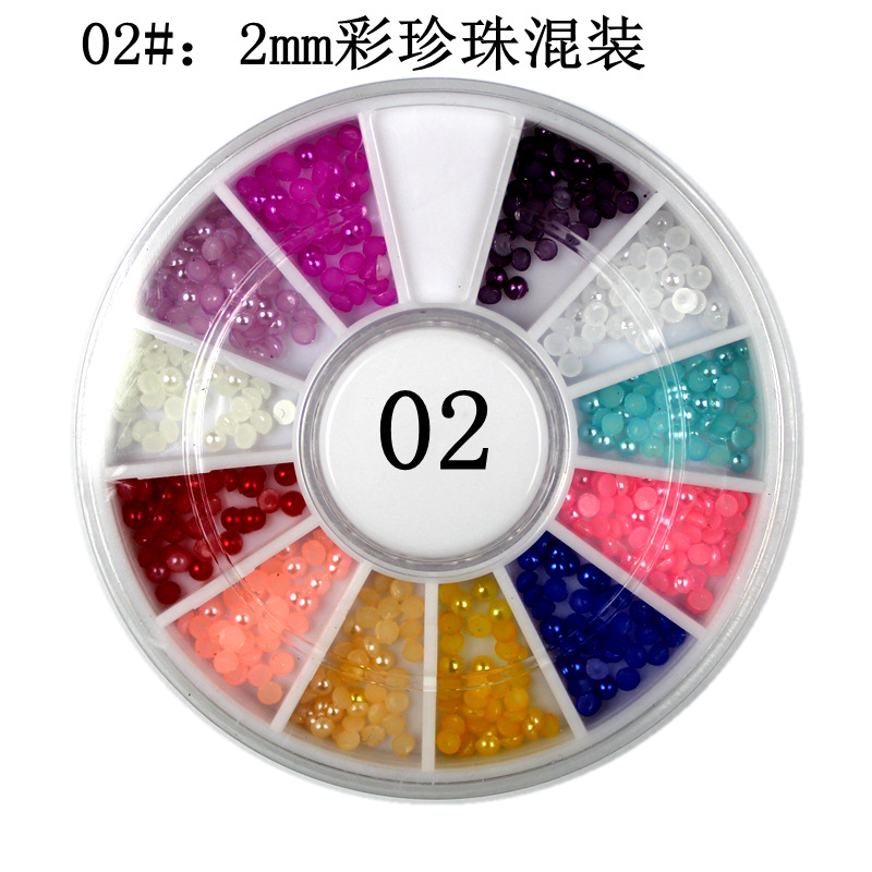 Uñas DIY joyería blanco perla placa porcelana blanco todo-fósforo semicírculo plana beige Blanco Perla 2/3mm color perla disco