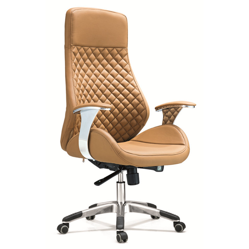 Hardware Executive Chair, Office Home Computer Chair, Handmade Leather Art, Simple Swivel Chair, Semi-Reclining Swivel Chair, Waist Protector