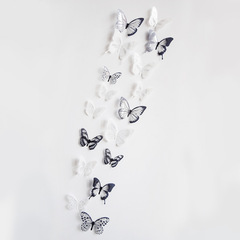 Cross-border new 18-piece set 3D stereoscopic butterfly children's room bedroom background wall sticker decoration HZ-101-104