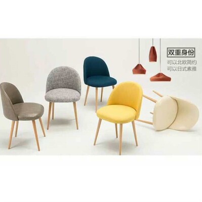 纯色餐椅简约现代靠背成人餐厅椅咖啡椅实木布皮椅子厂家批发直销|ms