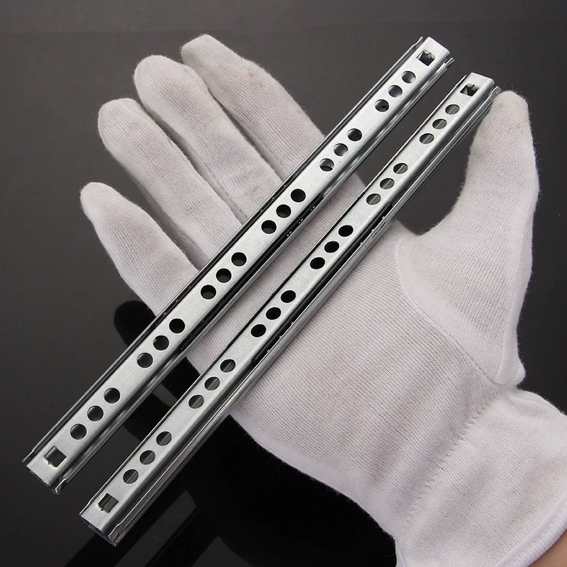 17 мм Двухсекционный выдвижной стальной шарик с двойной тягой, узкая боковая направляющая, бесшумная мини-двусторонняя толщина 0,8 мм оптом