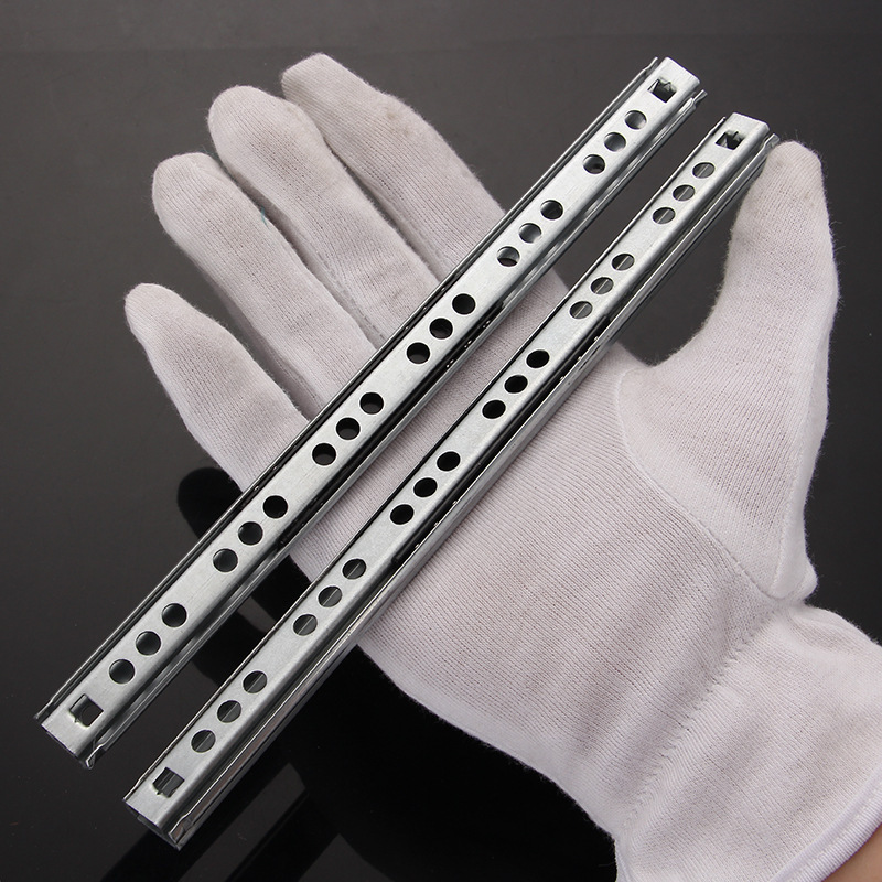 17mm Two-Section Drawer Slide Steel Ball Double Pull Narrow Side-Mounted Guide Rail Silent Mini Two-Way Thick 0.8mm Wholesale