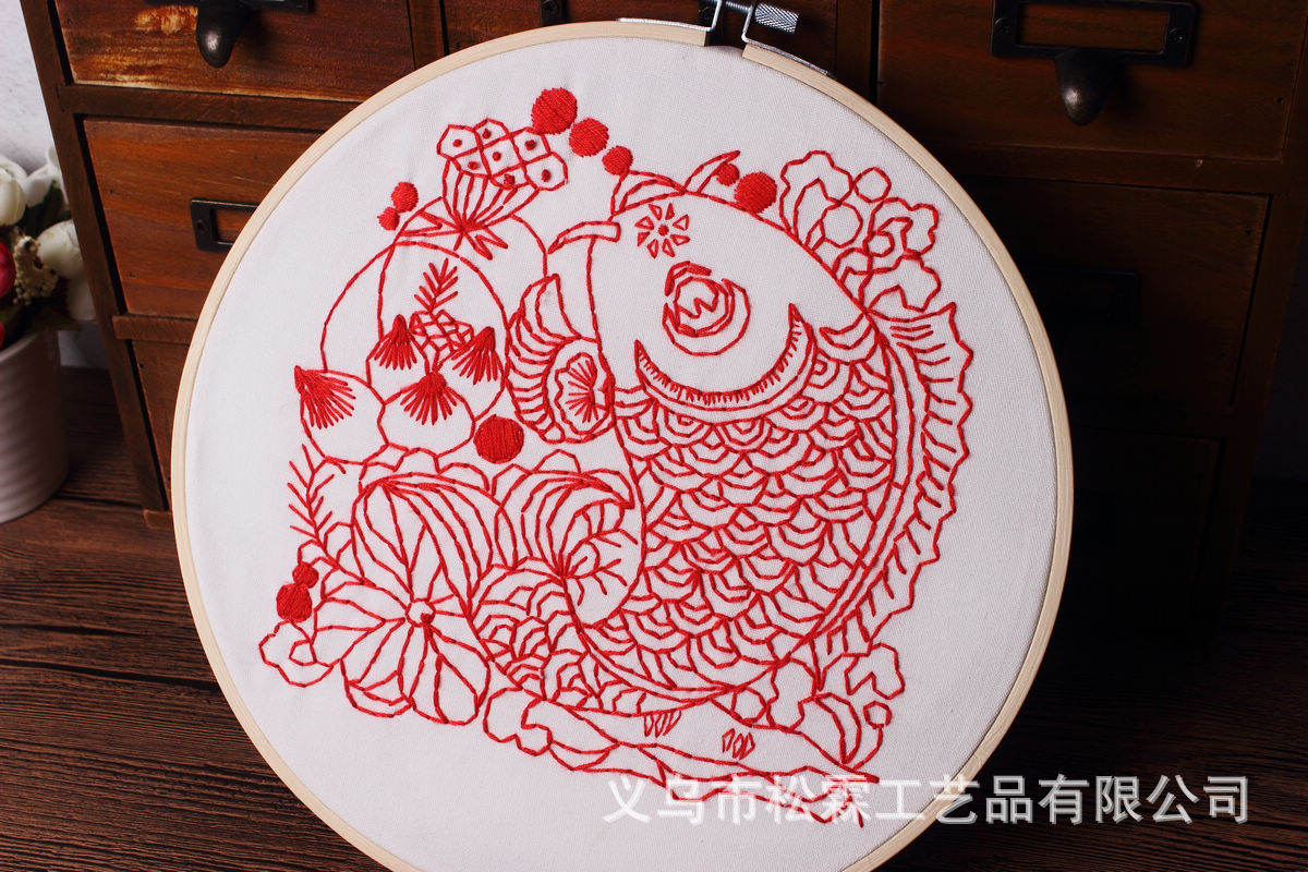 Directo de fábrica estilo Chino hecho a mano BRICOLAJE tela novato Europeo bordado flores y plantas material paquete Kit