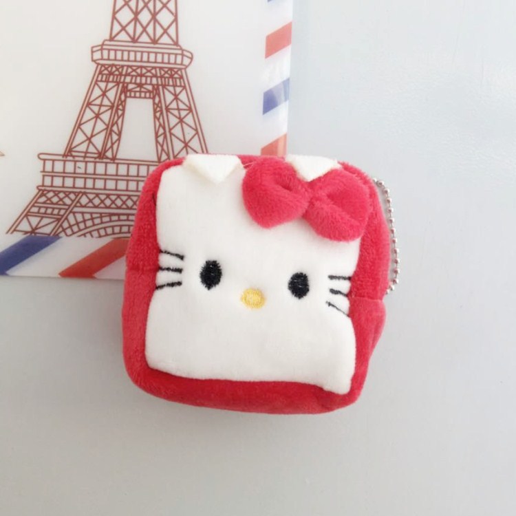 Monedero de felpa para mujer estilo japonés y coreano con diseño de Totoro bolso cuadrado para llaves
