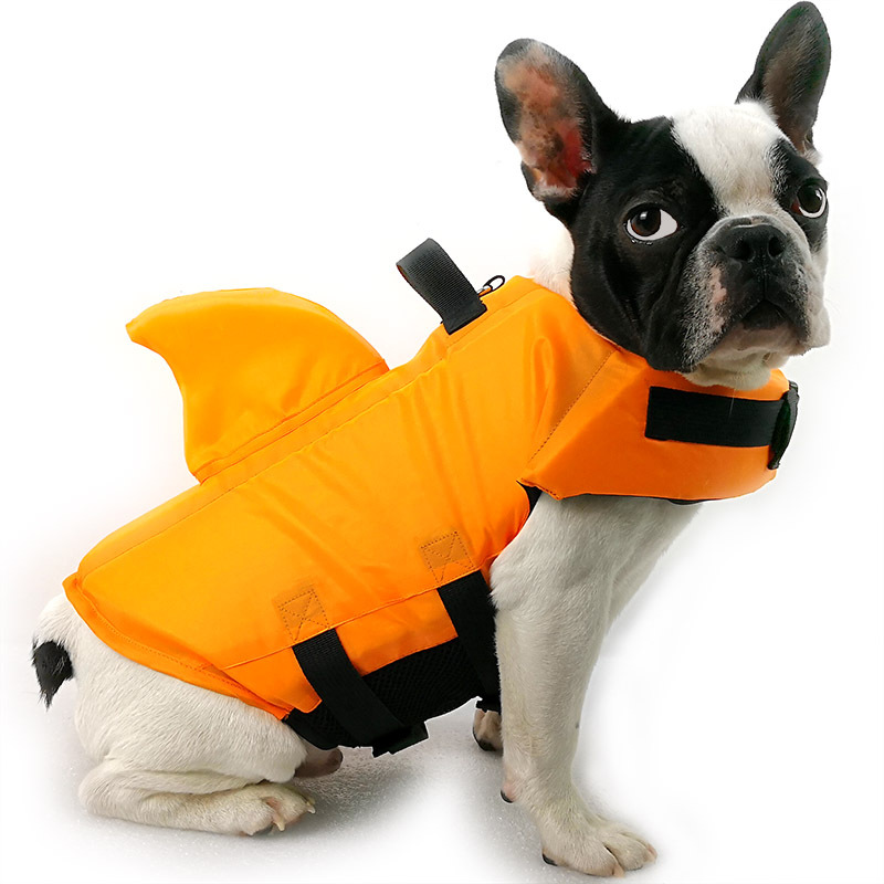 新款大小型犬潮牌宠物泳衣鲨鱼鳍狗狗游泳衣法斗救生衣