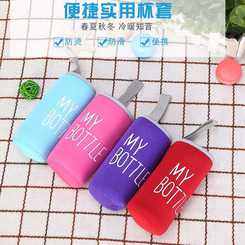 Шелковый экран логотип стеклянная крышка чашки теплопередача дайвинг материал сумка Автомобильная чашка подарок изоляция мультфильм ткань крышка