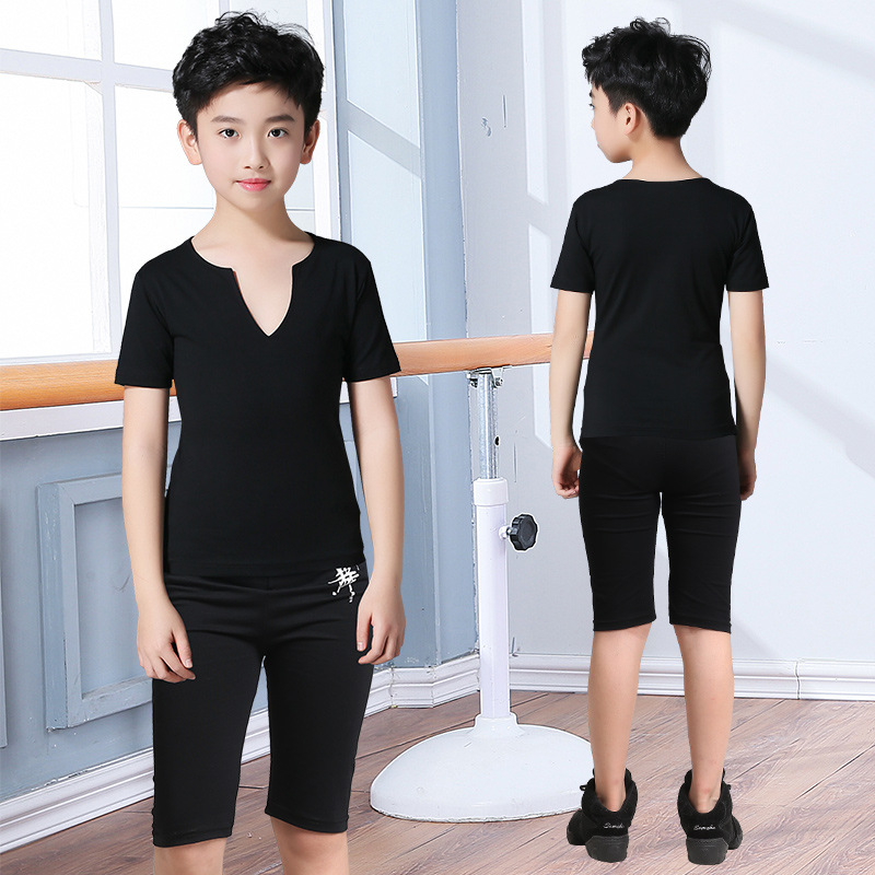 922 short sleeve cotton black +1005 dance word pants