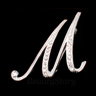 Broche de letras inglesas incrustadas en diamantes deseo Comercio exterior popular broche de metal de todos los partidos collar de la insignia de los hombres hebilla Pin image 20
