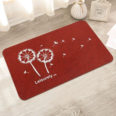 Avtomobil döşəmə paspasları — mat carpet gift logo advertising - printed-dark-red-dandelion-white-40cm60cm