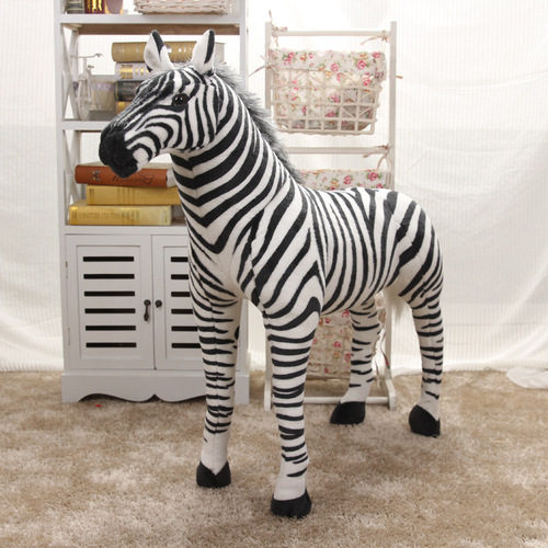 Wholesale simulation station version zebra plush toy photography props home furnishings one generation release doll horse doll