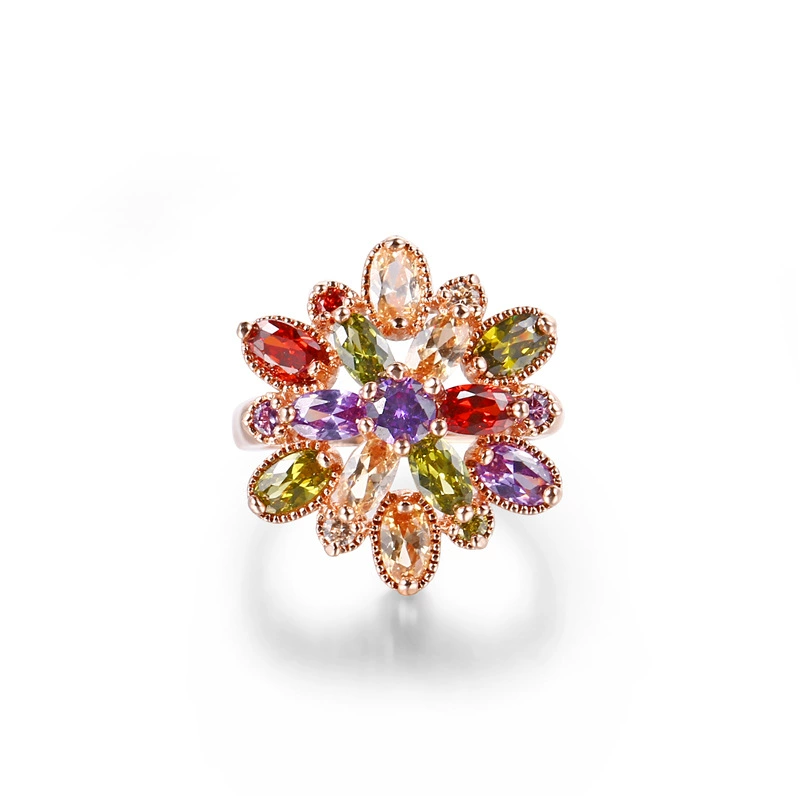 卡诗 Accessory, ring with stone with zircon, wedding ring, Aliexpress, flowered