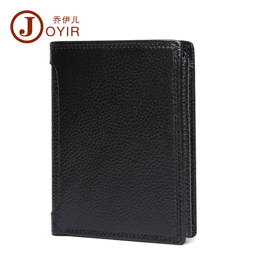 Cross-border genuine leather men's wallet RFID anti-magnetic short-handbag slim wallet fashionable business cowhide men's bag